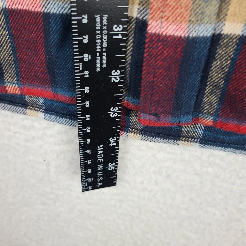 The North Face Shirt Mens XL Blue Beige Red Plaid Cotton Flannel Button Up‎